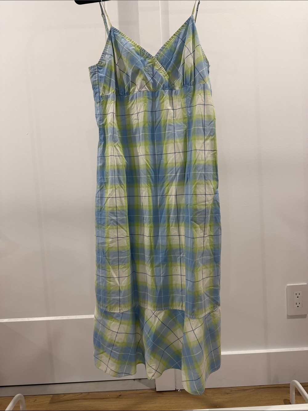Tommy Hilfiger Plaid Sundress with Adjustable Straps - Blue & Green